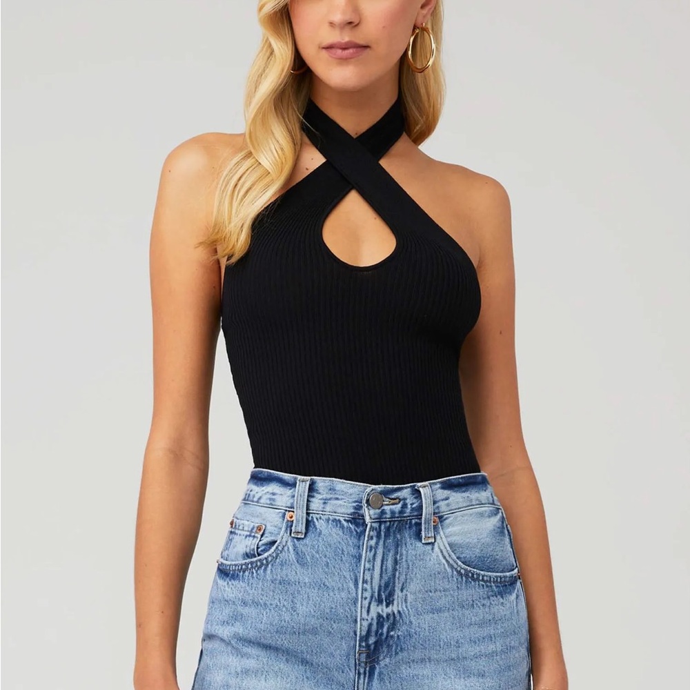 Minkpink black halter top